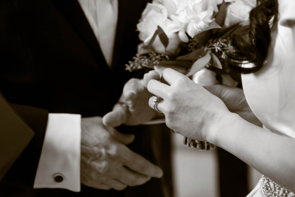 Ring exchange, in sepia, City Hall